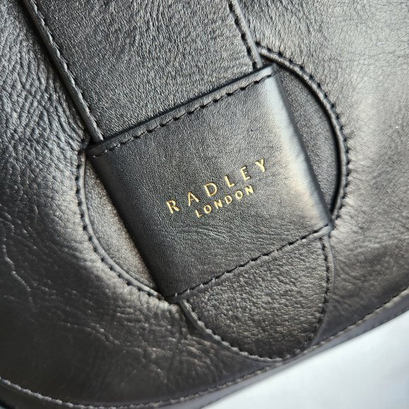 Radley London Black Leather Lady Crossbody Bag /Purse - Picture 2 of 16